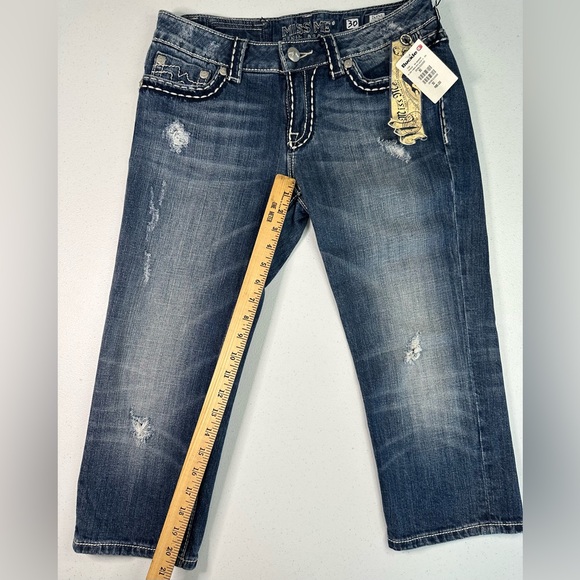 Miss Me Jeans Irene Capri Distressed Flap‎ Pockets Size 30 NWT - Picture 7 of 14